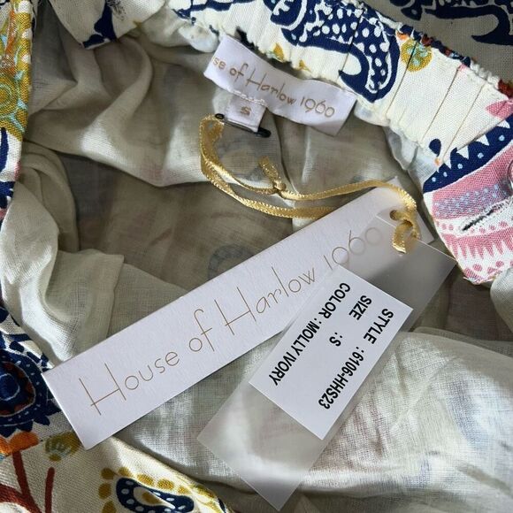 House of Harlow 1960 Molly Ivory Maxi Dress Boho Prairie Printed Women’s Small - Picture 10 of 10